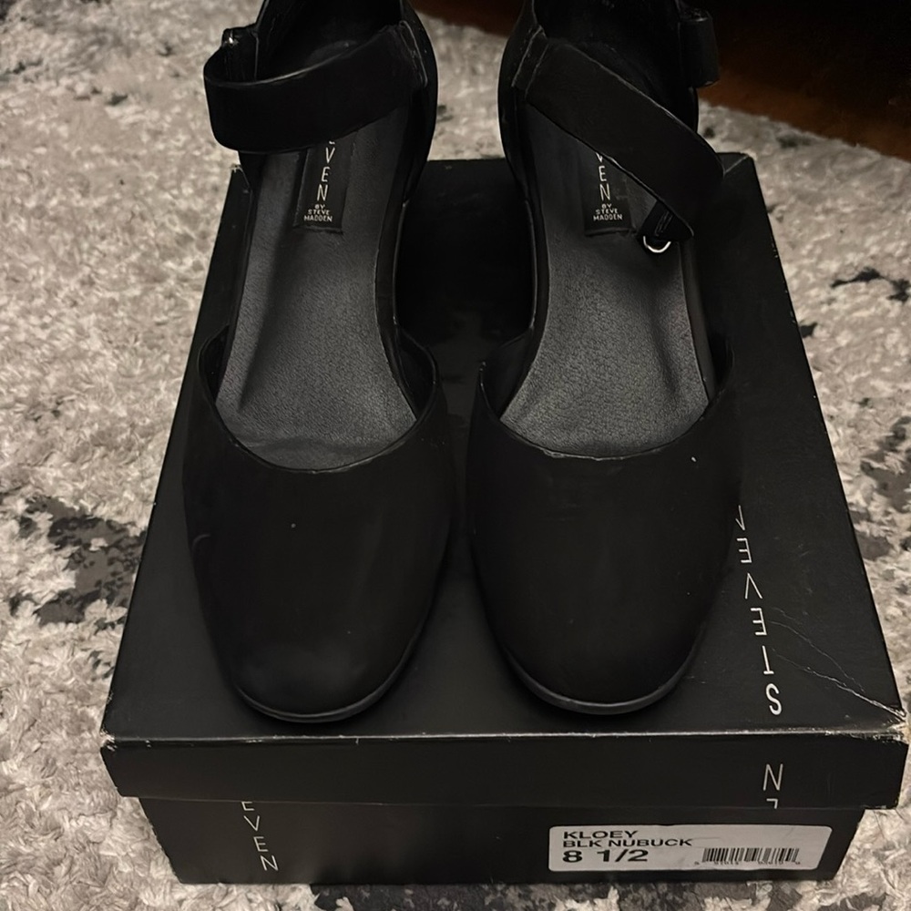 STEVEN from Steve Madden size 8 black suede shoes (Kloey Blk Nubuck)